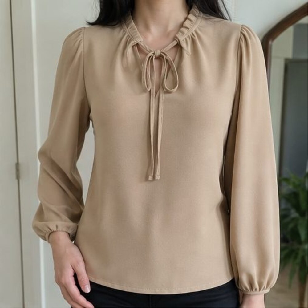 Sand Puff Sleeve Top - Picture 2 of 6